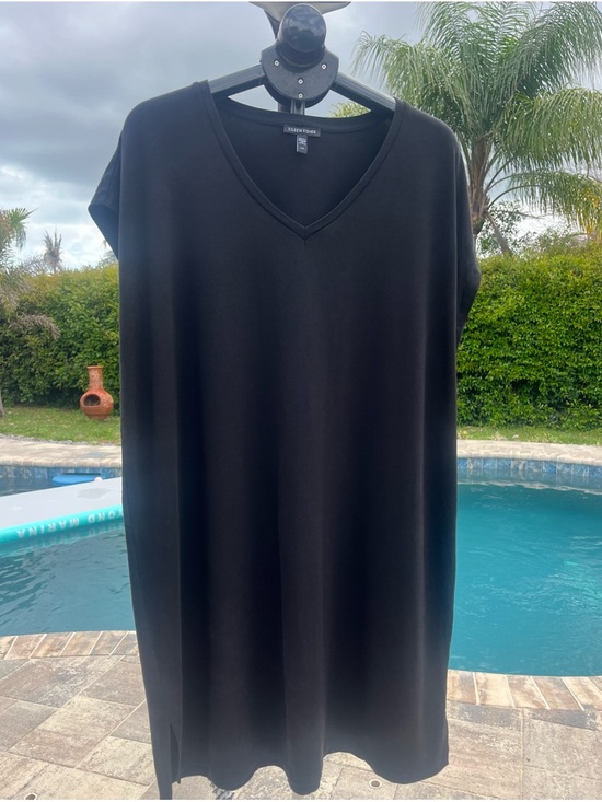 Eileen Fisher Dresses & Skirts - Eileen Fisher Black V-Neck Tunic dress Size Large